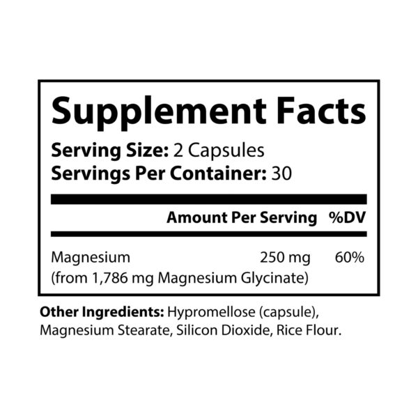 Magnesium Glycinate Supplement (60 Capsules) - Image 7