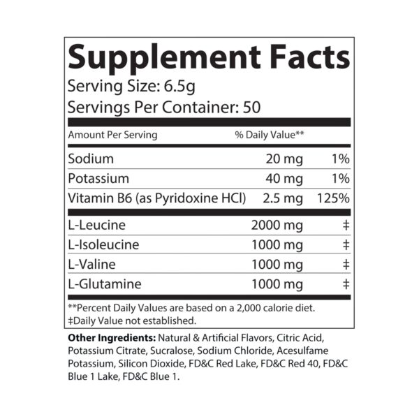 BCAA Supplement, Grape (325g, 11.46oz, 50 servings) - Image 7