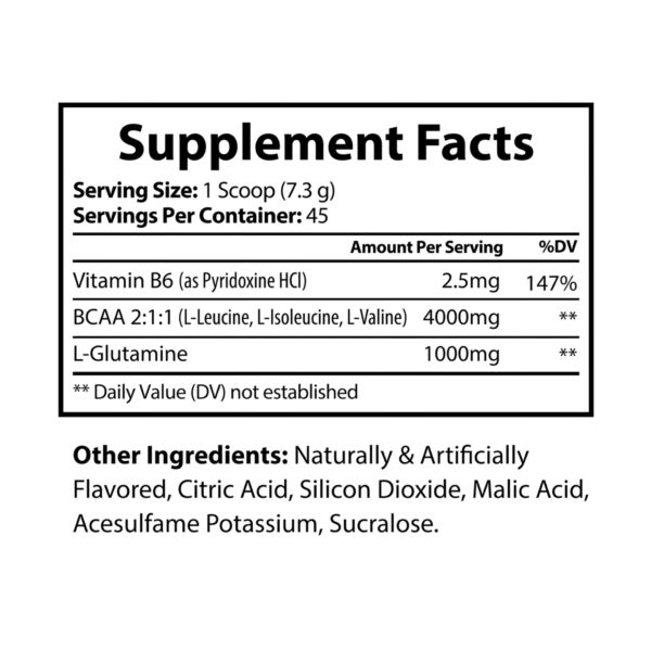 BCAA Supplement, Watermelon (325g, 11.46oz, 45 servings) - Image 7