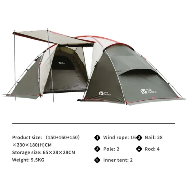 Camping Tunnel Tent - Image 7