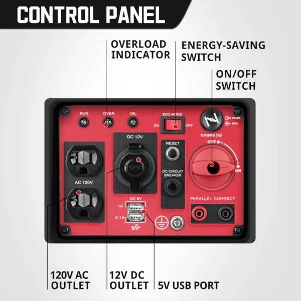 2500W Gas Powered Portable Inverter Generator - Image 3