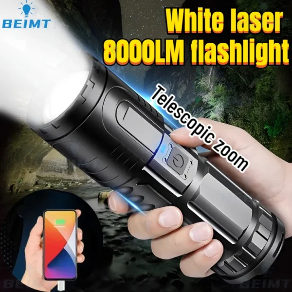 8000LM Super Bright Laser Flashlight