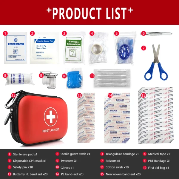 91 Piece Emergency First Aid Kit