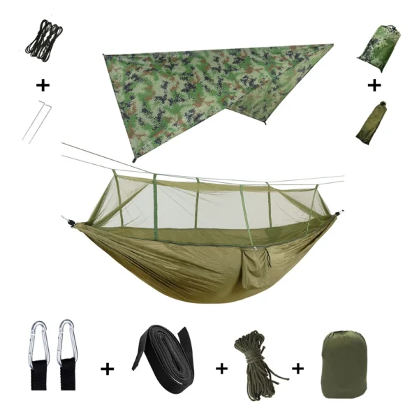 Hammock Set With Mosquito Net And Rain Tent - Image 8