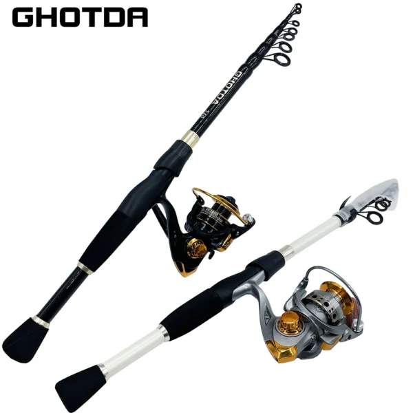 Carbon Fiber Telescopic Fishing Rod and Reel Combo