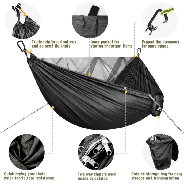 Portable Quick Setup Hammock with Mosquito Net - Image 2