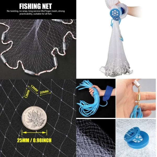 American Saltwater Fishing Cast Net - Image 2