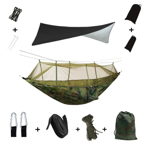 Hammock Set With Mosquito Net And Rain Tent - Image 14