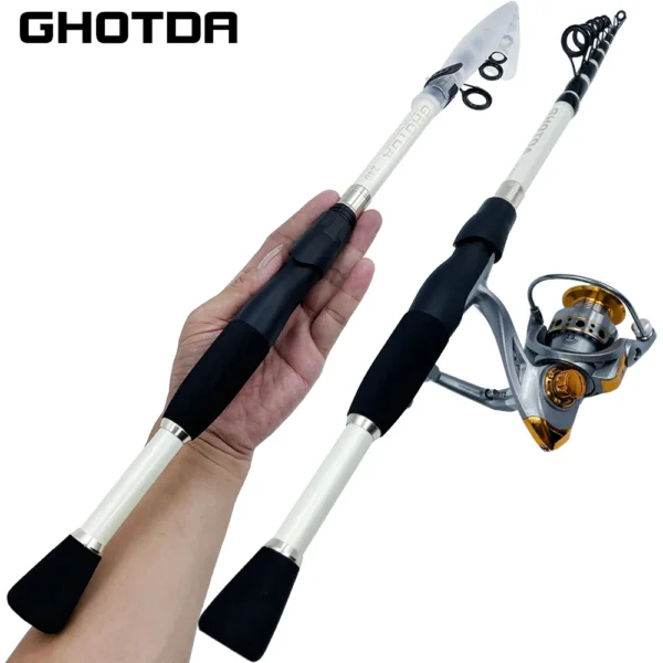 Carbon Fiber Telescopic Fishing Rod and Reel Combo - Image 2